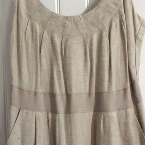 Banana Republic rayon/linen lined beige dress